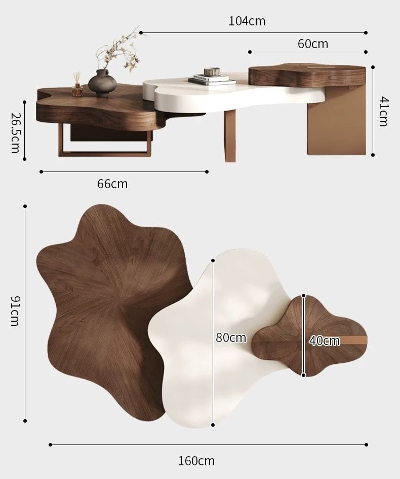 BT70 Nordic 3-stöckiges modernes Couchtisch-Set