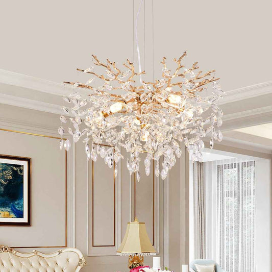 23.6-Inch Gold Tree Branch Crystal Chandelier with 6 Lights (United States Delivery Only)