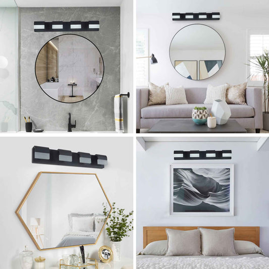 4-Light Acrylic Matte Black Vanity Mirror Light (United States Delivery Only)