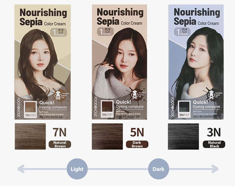 Foodaholic Nourishing Sepia Color Cream 1min 5N Dark Brown 60g