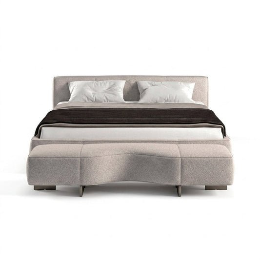 Genoa Upholstered Bed Frame with Sculpted Bench
