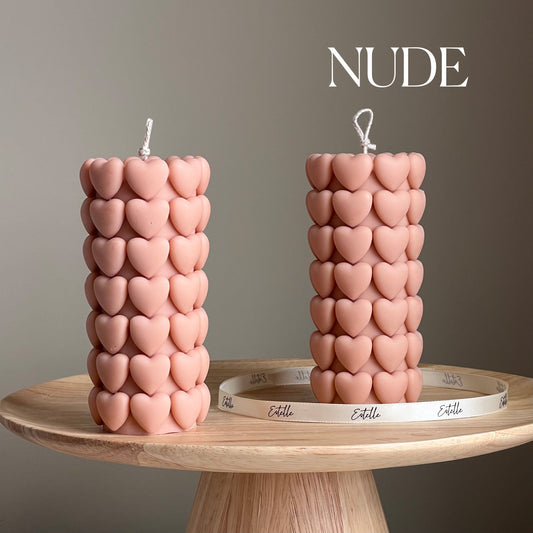 Heart Pillar Soy Candle | Sculptural Home Decor