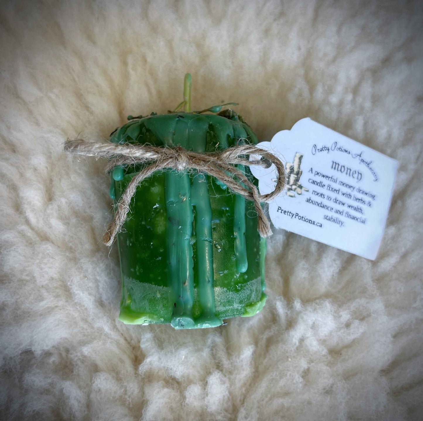Money Ritual Herbal Votive Candle
