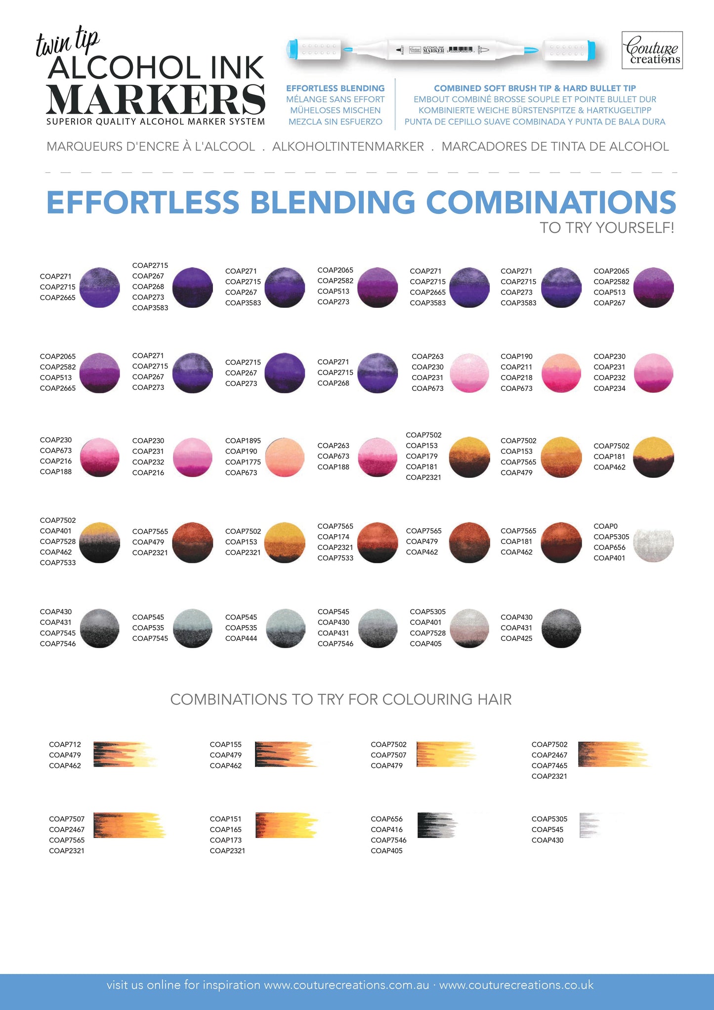Twin Tip Alcohol Ink Marker - Browns, Greys & Black