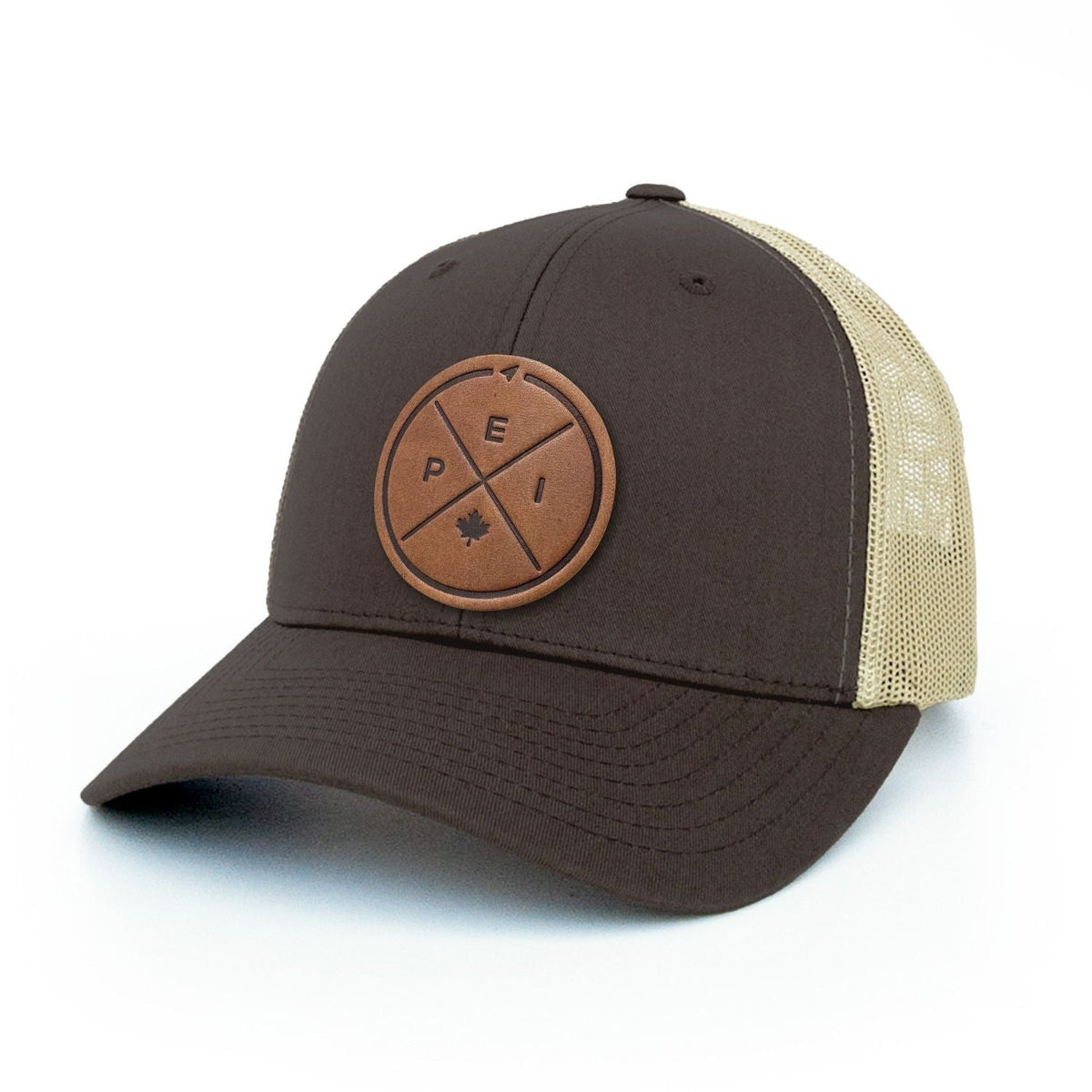 Prince Edward Island Compass Leather Patch Trucker Hat