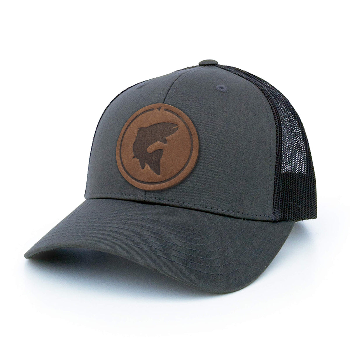 Trout Leather Patch Trucker Hat