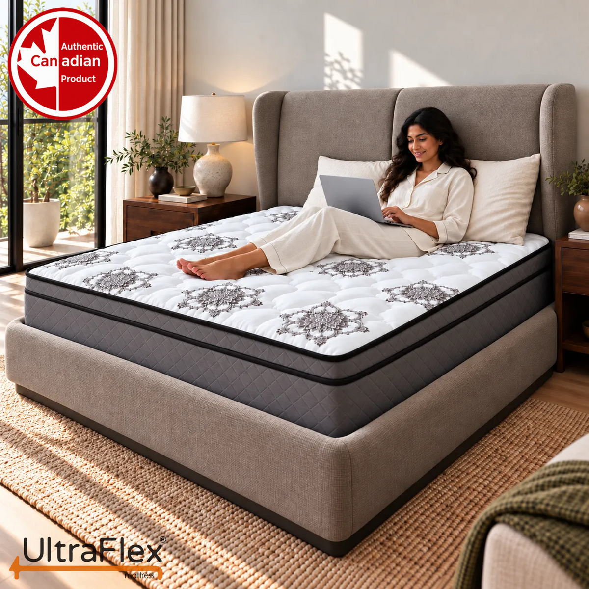 UltraFlex® OASIS Medium Firm HDCoil Hybrid Mattress with Eurotop Comfort — Made in Canada