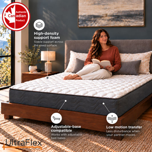 UltraFlex® INFINITY Orthopedic Soy Foam Mattress with High-Density Support, Luxury Quilting and Low Motion Transfer – Made in Canada