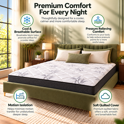 UltraFlex® DreamEasy Gel-Infused Foam Mattress with Quilted Comfort and a Soft Bamboo Cover — Made in Canada