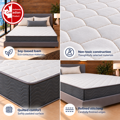 UltraFlex® INFINITY Orthopedic Soy Foam Mattress with High-Density Support, Luxury Quilting and Low Motion Transfer – Made in Canada
