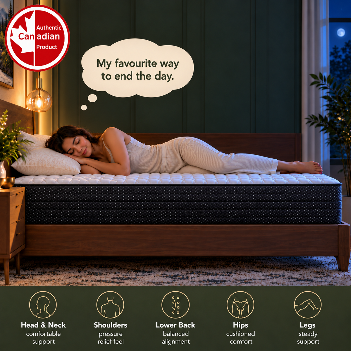 UltraFlex® PRESTIGE Medium-Firm Orthopedic Hybrid Mattress with HDCoil Support and Foam-Encased Stability — Made in Canada