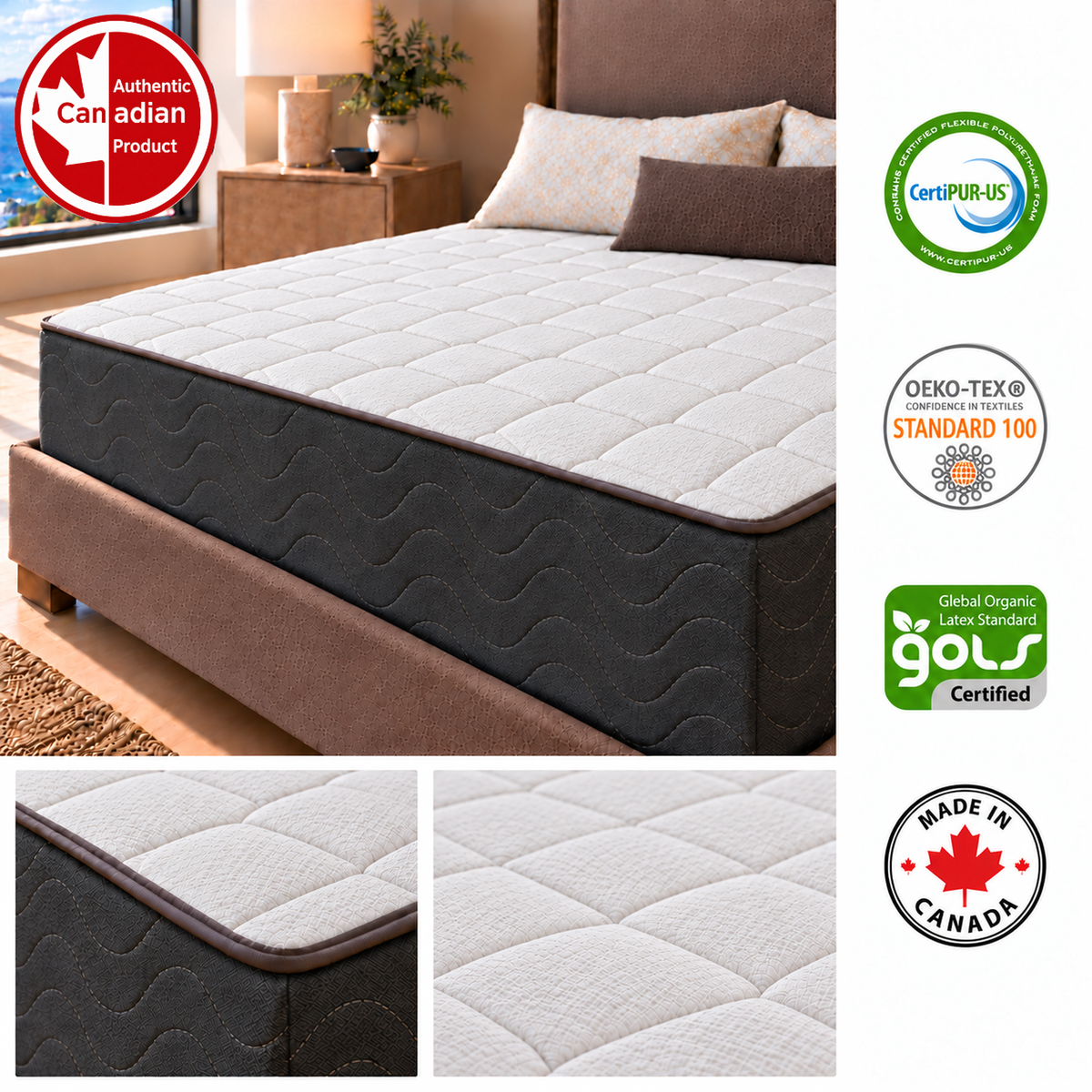 UltraFlex® INFINITY Orthopedic Soy Foam Mattress with High-Density Support, Luxury Quilting and Low Motion Transfer – Made in Canada