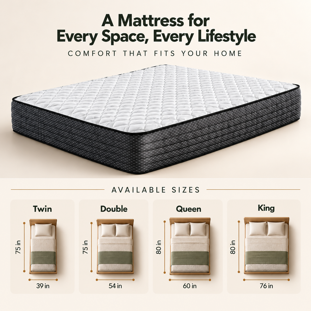 UltraFlex® PRESTIGE Medium-Firm Orthopedic Hybrid Mattress with HDCoil Support and Foam-Encased Stability — Made in Canada