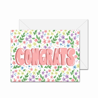 Congrats! (Floral) - Greeting Card