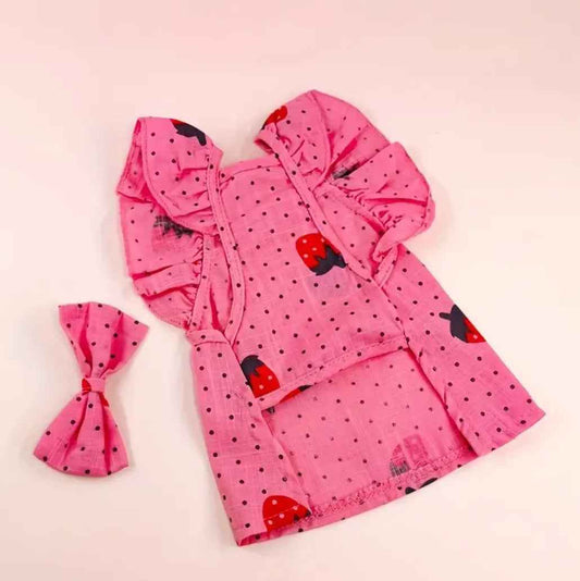 Strawberry Baby Dog Dress | Fruit Print Dog Outfit