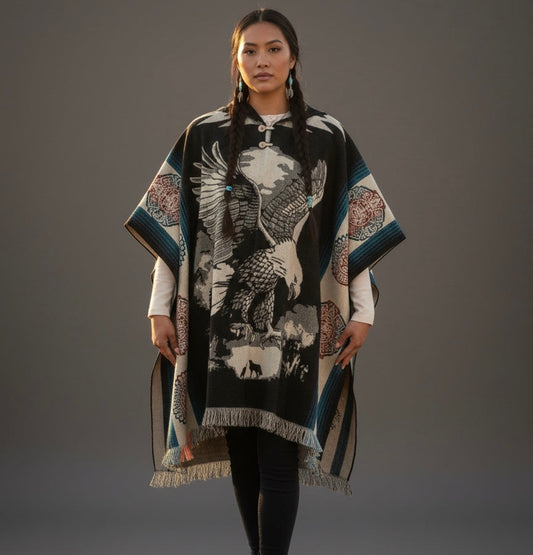 Hunting Eagle HandMade Wool Poncho