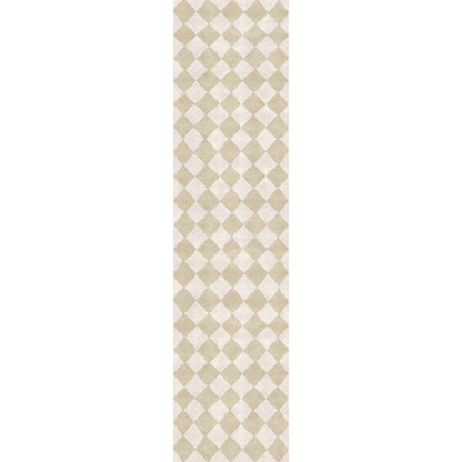 Trestres Karierter Teppich Natur & Elfenbein