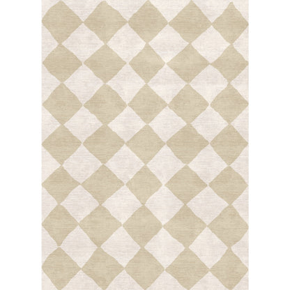 Trestres Karierter Teppich Natur & Elfenbein