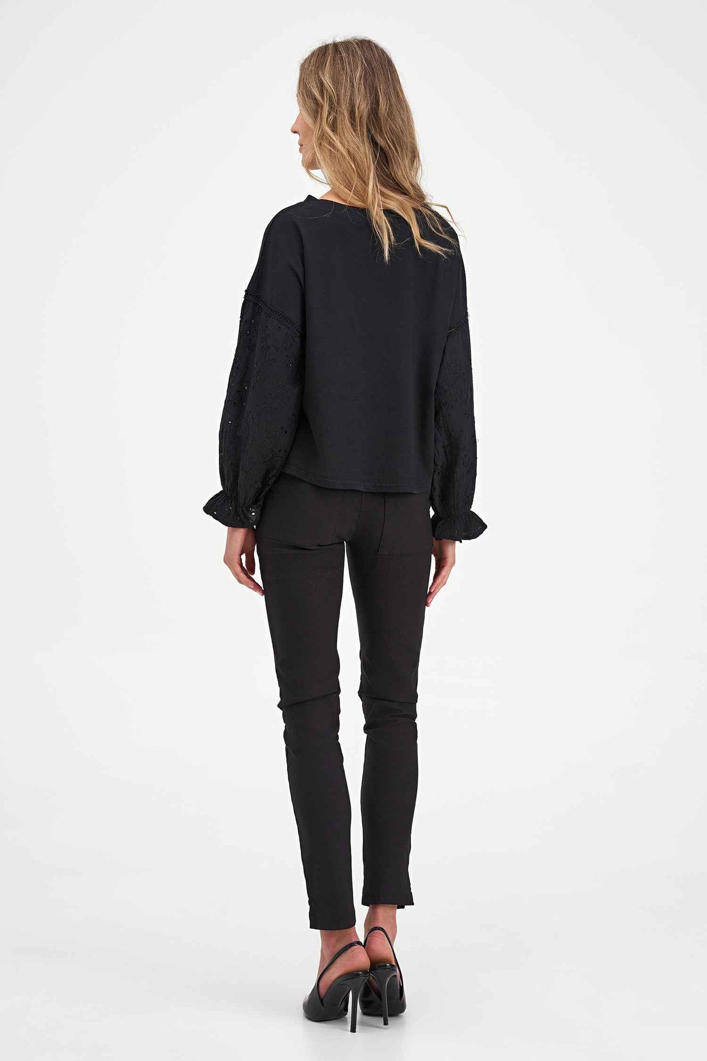 Women's Knit/Woven Combo Top