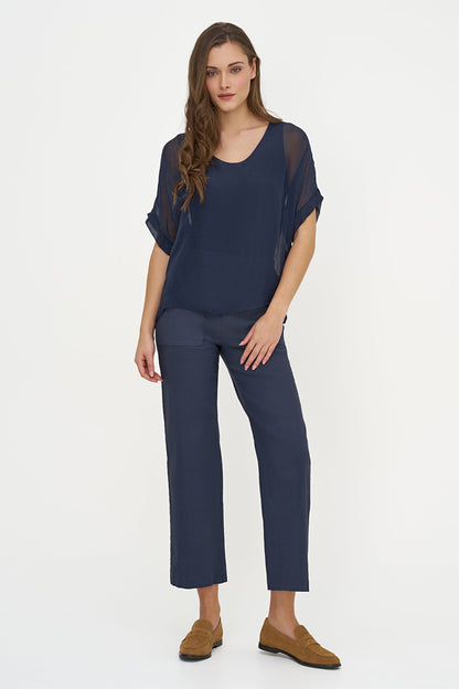 Women's Woven V-Neck Top