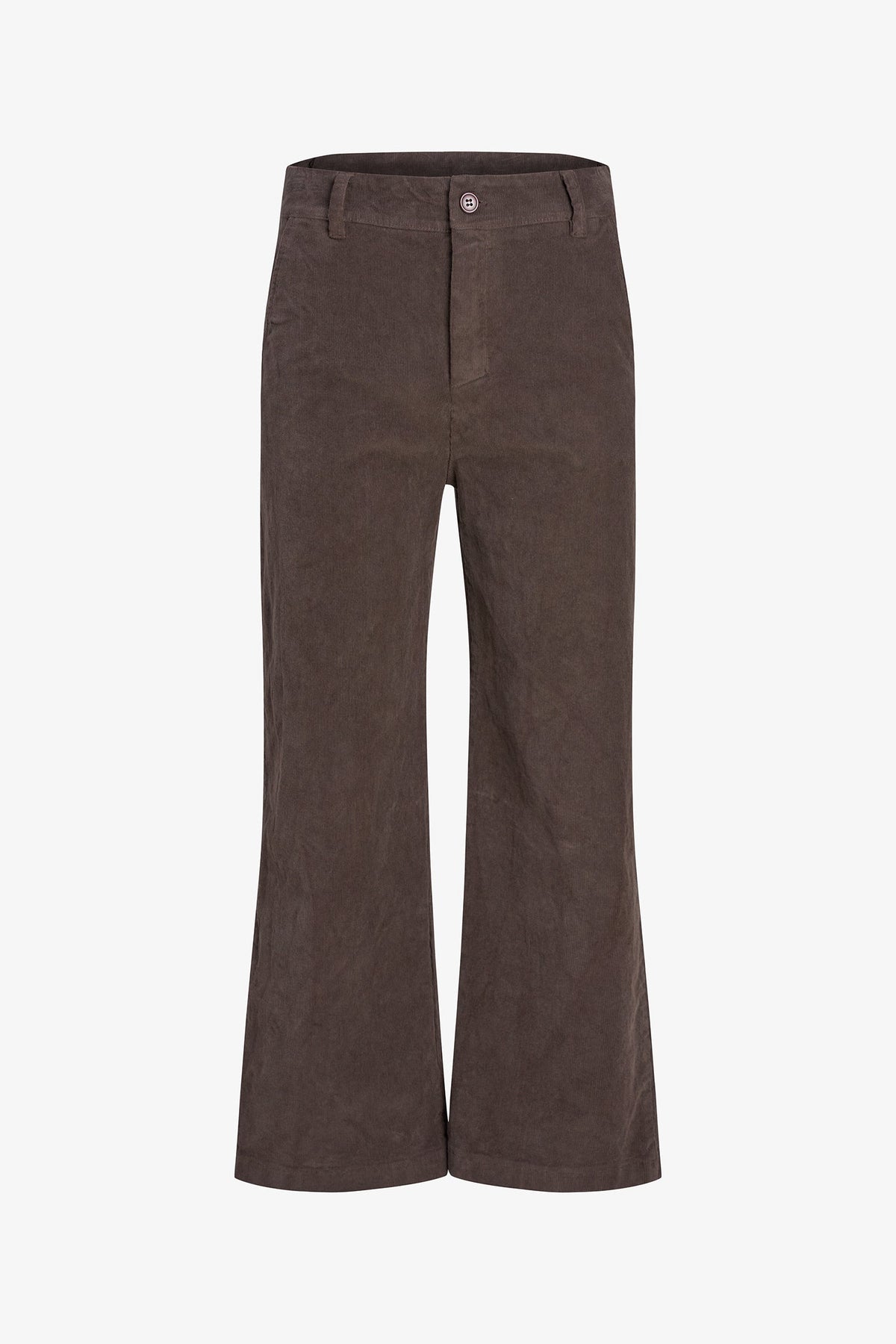 Women's Corduroy Zip-Up Bootcut Pants with Side Pockets