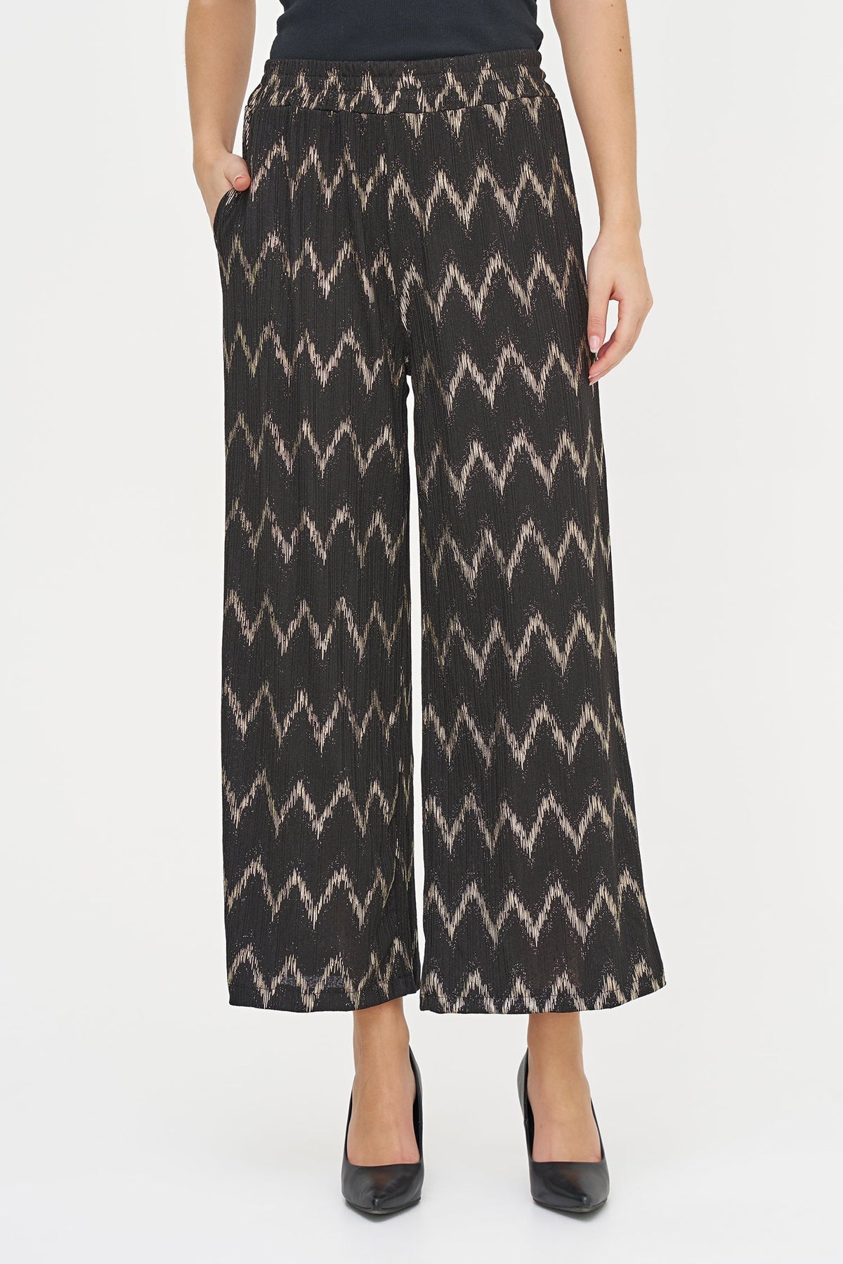 Women's Foil Zigzag Pull-On Pants, Fully Lined with Side Pockets