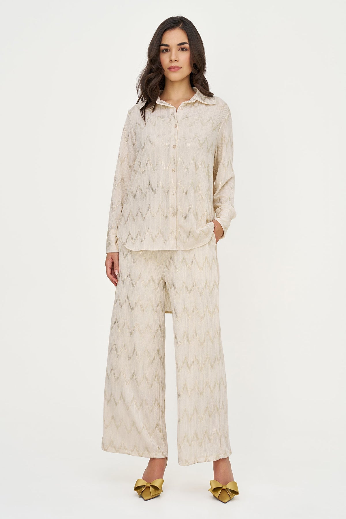 Women's Foil Zigzag Pull-On Pants, Fully Lined with Side Pockets