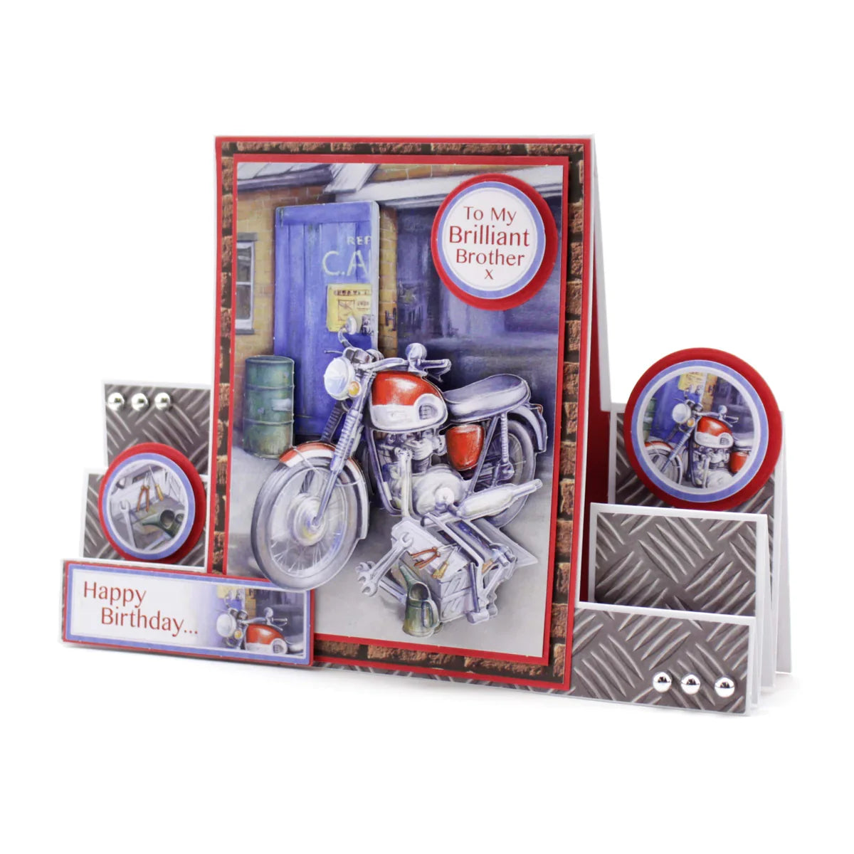 Die Cut Decoupage – Motorbike & Tools (Pack Of 3)