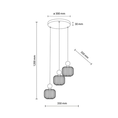 Ballo 3-Light Scandinavian Pendant Light for Kitchen Island, Dining Room & Living Room