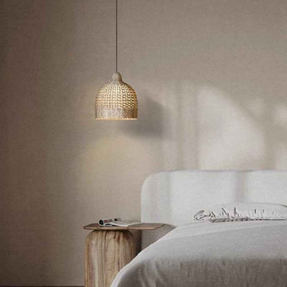 Retro Wooden Rattan Chandelier – Modern Pendant Ceiling Light for Dining Room, Living Room & Bedroom