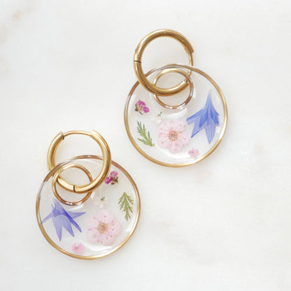 Boucles d'oreilles Maïa - anneau et rond (xl 25mm)
