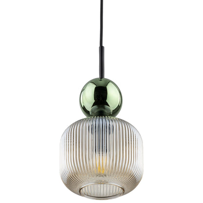 SOPHIA Ribbed Glass Pendant Light for Kitchen Island, Dining Room & Contemporary Interiors