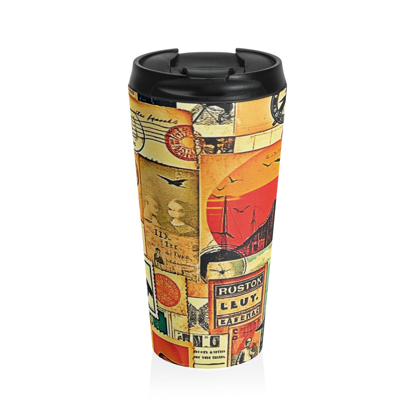 Travel Mug — Vintage Collage Stainless Steel Tumbler - AURABAGS SHOP