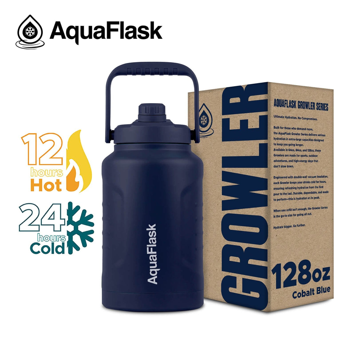 AquaFlask オリジナル真空断熱ウォーターボトル 3785ml (128oz)