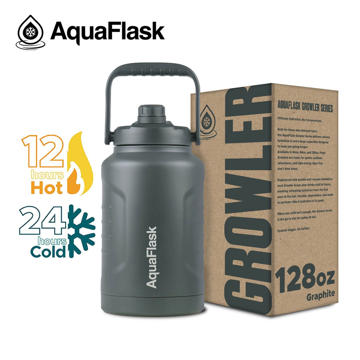 AquaFlask オリジナル真空断熱ウォーターボトル 3785ml (128oz)