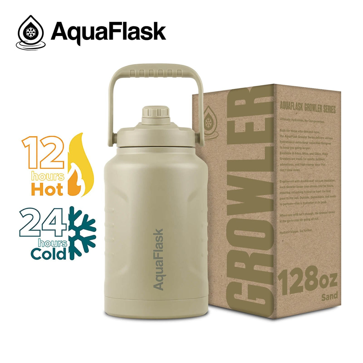AquaFlask オリジナル真空断熱ウォーターボトル 3785ml (128oz)