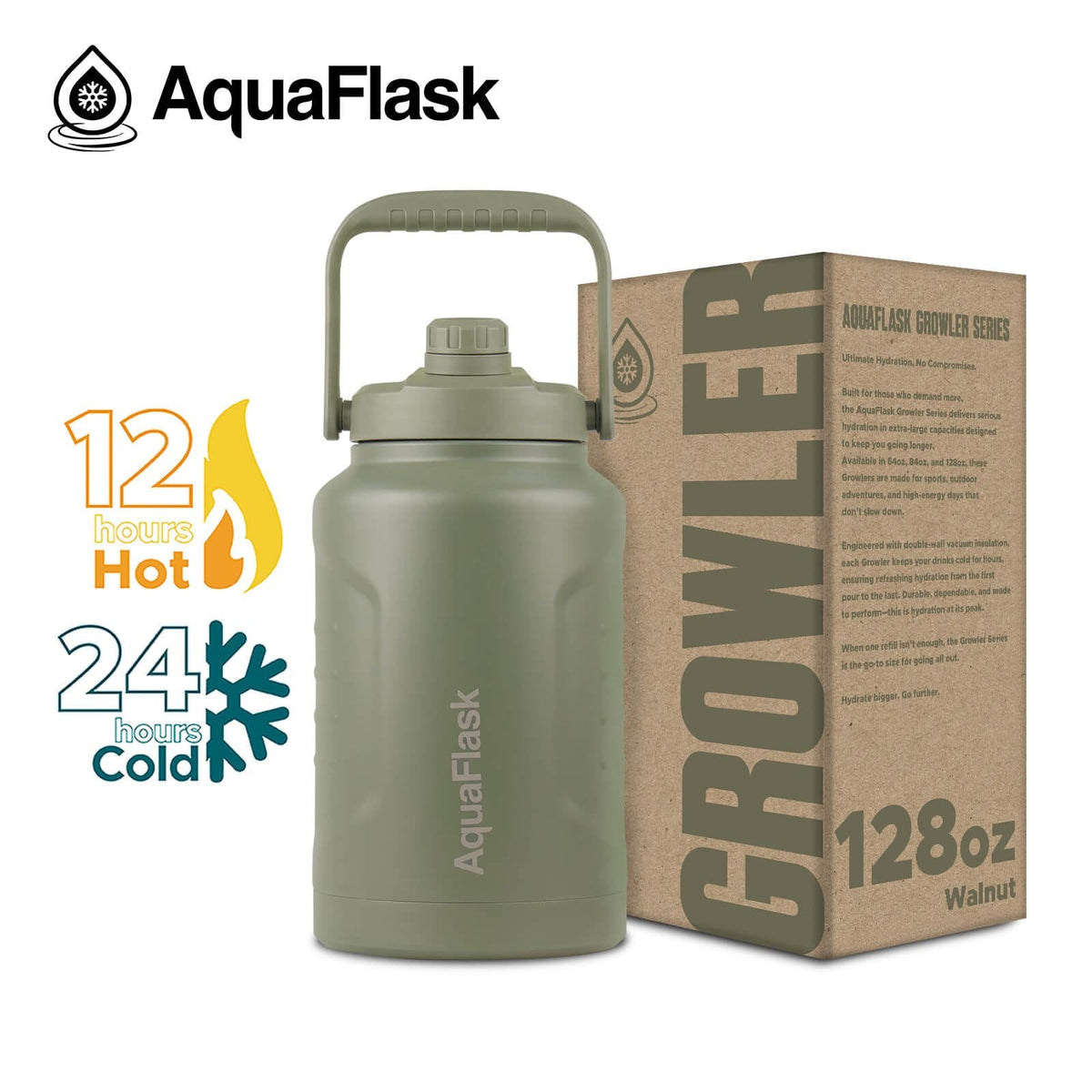 AquaFlask オリジナル真空断熱ウォーターボトル 3785ml (128oz)