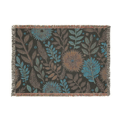 Floral Woven Blanket — Reversible Boho Throw for Living Room & Bedroom
