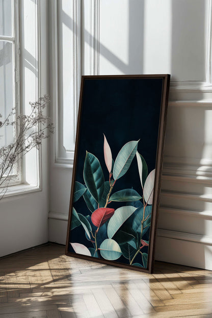 FEUILLAGE NOCTURNE, Oeuvre sur toile étirée