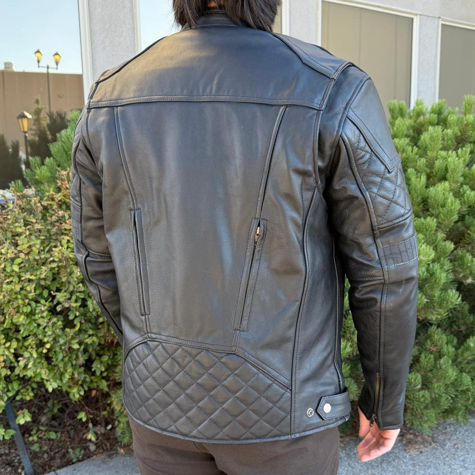 Unik International Men's Reflective Stripe Motorcycle Jacket
