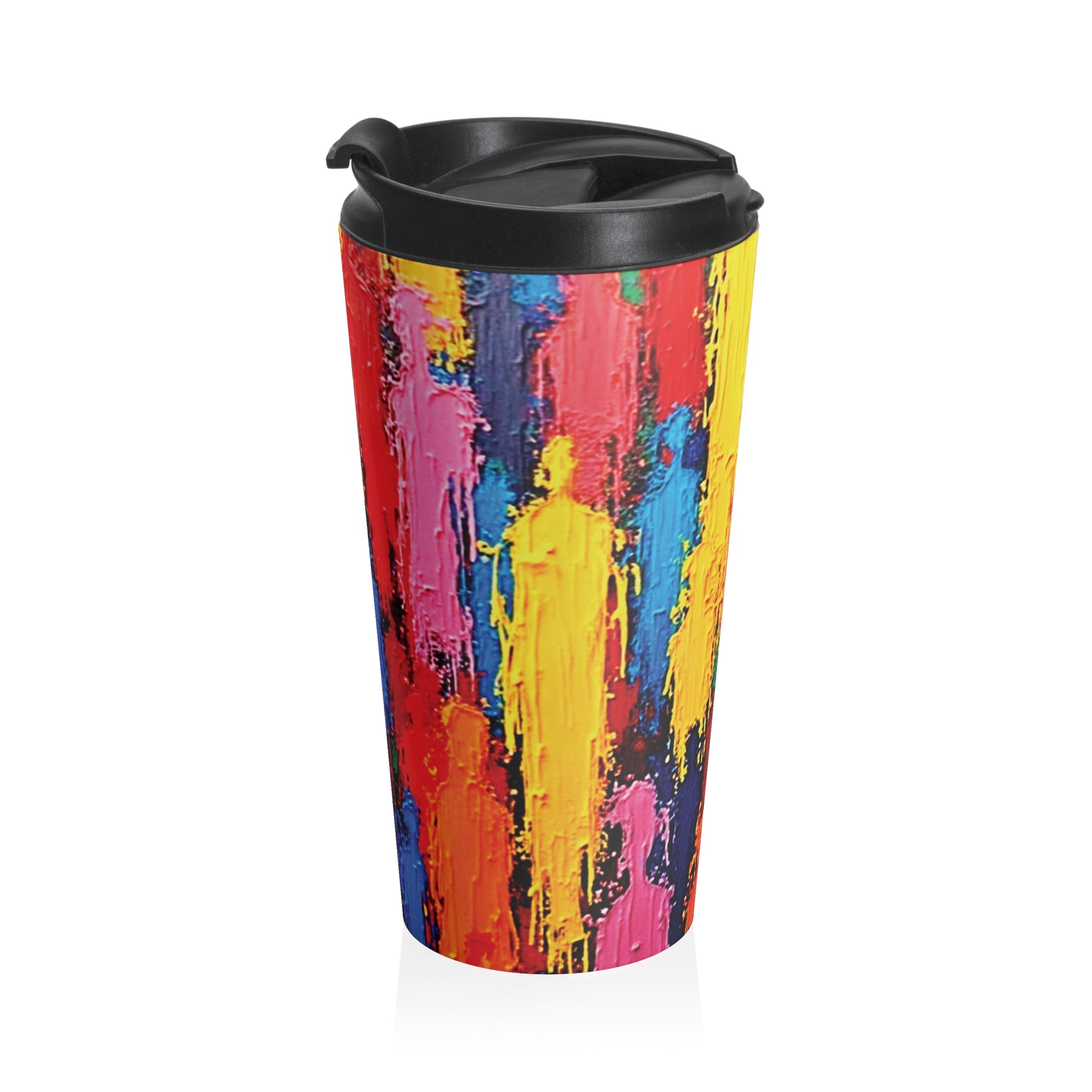 Colorful Abstract Paint Stroke Stainless Steel Travel Mug - AURABAGS SHOP