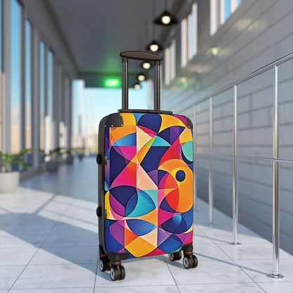 Bunter geometrischer Kofferbezug – leuchtender, abstrakter Reisegepäckschutz