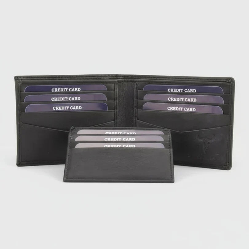 Men's RFID Bifold Wallet with Removable Card Sleeve