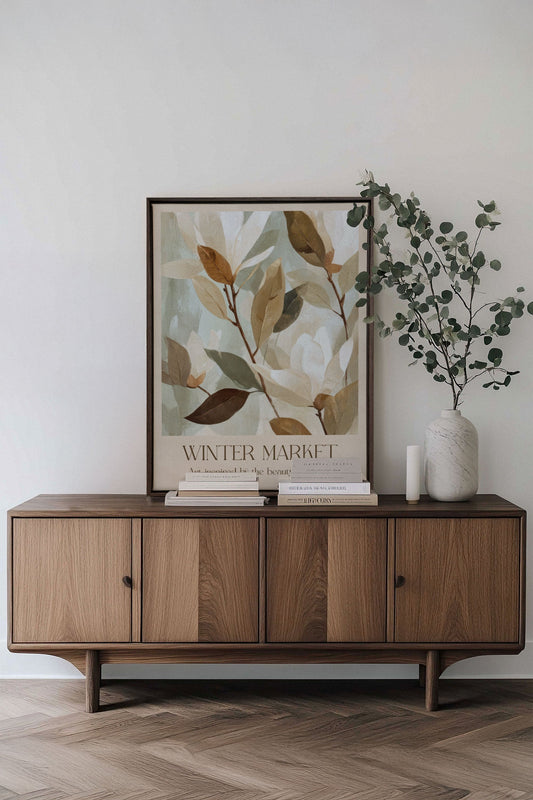 MARCHÉ HIVERNAL III, Oeuvre sur toile étirée