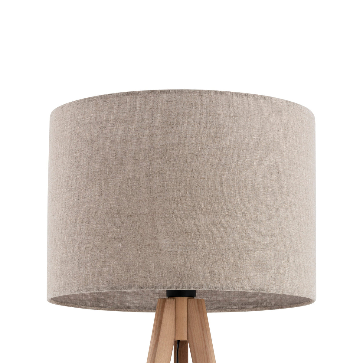 GRAND Pine & Linen Mid-Century Modern Floor Lamp for Living Room, Bedroom & Reading Nook