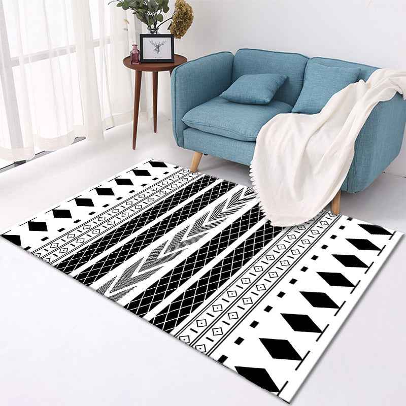 Nordic Living Room Area Rug – Modern Polyester Carpet for Bedroom, Lounge & Home Decor