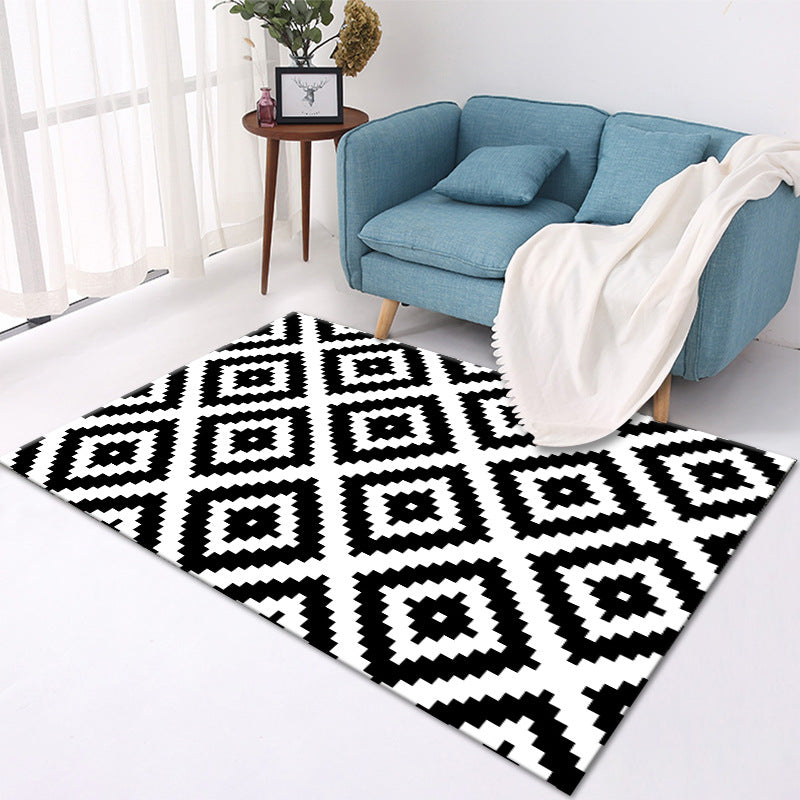 Nordic Living Room Area Rug – Modern Polyester Carpet for Bedroom, Lounge & Home Decor