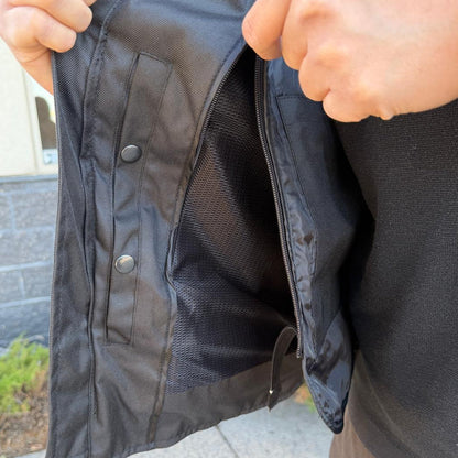 Open Road Men's Reflective Skull Cordura Motorcycle Jacket