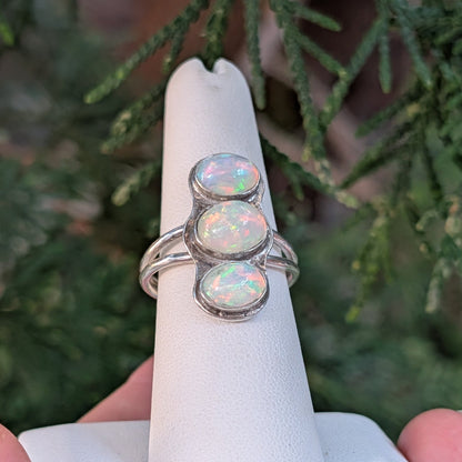 The Three Fates Ring – Three Opal Ring in Sterling Silver