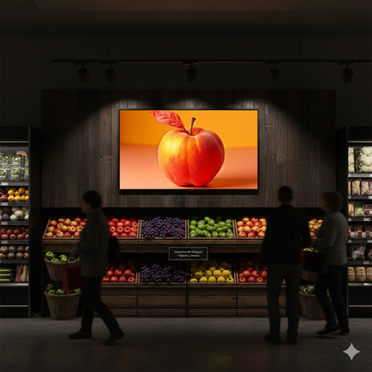 Surreal Red Peach Apple Hybrid - High-Res 8192px Square Digital Art - AURABAGS SHOP